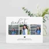 Simple Elegant Rustic Pink Afstuderen Foto Kaart (Staand voorkant)