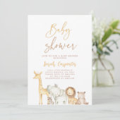 Simple Elegant Safari Baby shower Invitation Kaart (Staand voorkant)