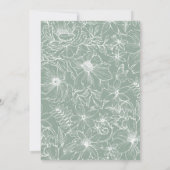 Simple Elegant Sage Green Floral Garden Wedding Kaart (Achterkant)