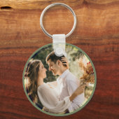 Simple Elegant Sage Green Photo Wedding Favor Sleutelhanger (Voorkant)