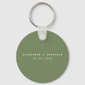 Simple Elegant Sage Green Photo Wedding Favor Sleutelhanger (Achterkant)