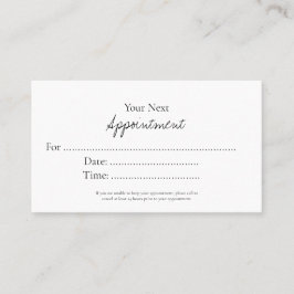 Simple Elegant Script Appointment Card Afsprakenkaartje