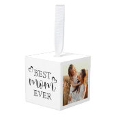 Simple Elegant Script Best Mom Ever Custom Photo  Decoratie (Voorkant hoekig)