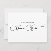 Simple Elegant Script Bloemenmeisje proposal Kaart Notitiekaartje (Voorkant)