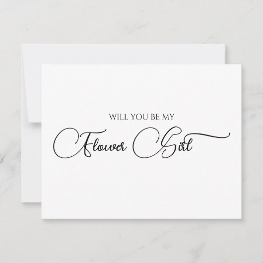 Simple Elegant Script Bloemenmeisje proposal Kaart Notitiekaartje (Voorkant)