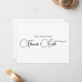 Simple Elegant Script Bloemenmeisje proposal Kaart Notitiekaartje (Voorkant / Achterkant in situ)