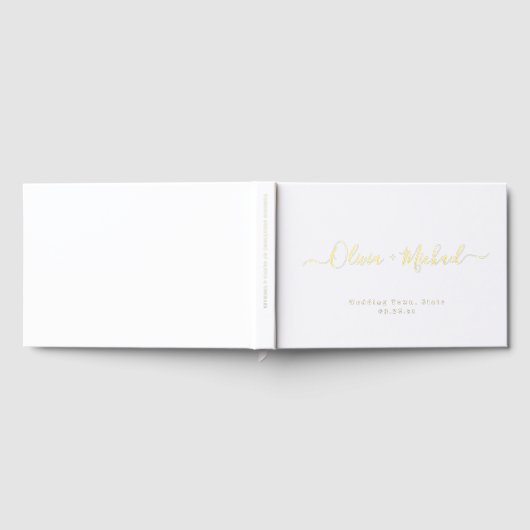Simple elegant script couples name wedding gastenboek (Volledig)