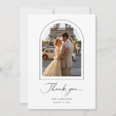 Simple Elegant Script Destination Wedding Photo Bedankkaart (Voorkant)