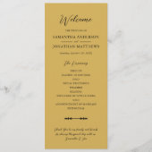 Simple Elegant Script Gold Wedding Ceremony Programmakaart (Voorkant)