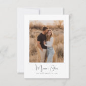 Simple Elegant Script Photo Budget Wedding Kaart (Voorkant)
