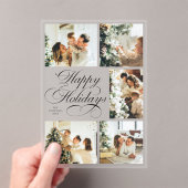 Simple Elegant Script Photo Collage Christmas Card Acryl Uitnodigingen (Insitu (Draagbaar))