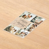 Simple Elegant Script Photo Collage Christmas Card Acryl Uitnodigingen (Laagn)