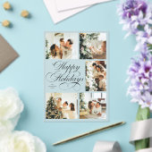Simple Elegant Script Photo Collage Christmas Card Acryl Uitnodigingen (Insitu (Huwelijk))