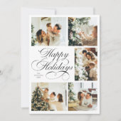 Simple Elegant Script Photo Collage Christmas Feestdagenkaart (Voorkant)