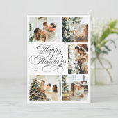 Simple Elegant Script Photo Collage Christmas Feestdagenkaart (Staand voorkant)
