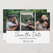 Simple Elegant Script Photo LGBTQ Save The Date (Voorkant / Achterkant)