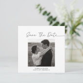 Simple Elegant Script Photo Text Wedding Save The Date (Staand voorkant)