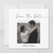 Simple Elegant Script Photo Text Wedding Save The Date (Voorkant)