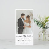 Simple Elegant Script Photo Wedding Bookmark Save The Date (Staand voorkant)