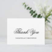 Simple Elegant Script Weduwfoto Bedankkaart (Staand voorkant)