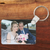 Simple Elegant Script Weduwfoto Sleutelhanger (Voorkant)