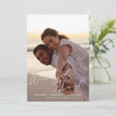 Simple Elegant Script We're Getting Married Photo  Save The Date (Staand voorkant)