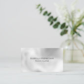 Simple Elegant Silver Pearl  Visitekaartje (Staand voorkant)