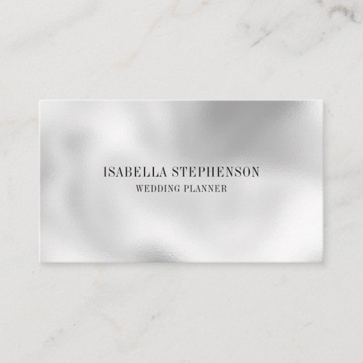 Simple Elegant Silver Pearl  Visitekaartje (Voorkant)