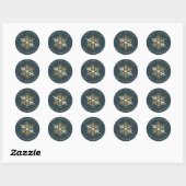 Simple Elegant Snowflake Family Christmas Ronde Sticker (Vel)
