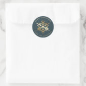 Simple Elegant Snowflake Family Christmas Ronde Sticker (Tas)