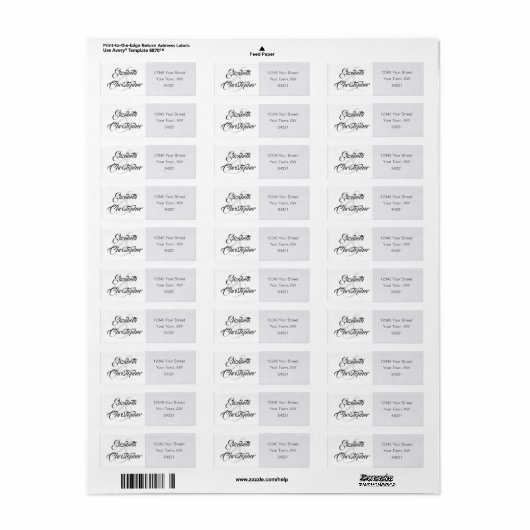 Simple Elegant Soft Grey Ampersand Amplitude Etiket (Full Sheet)