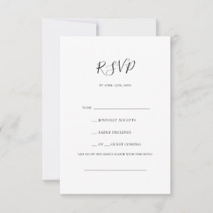 Simple Elegant Song Request RSVP Card Kaartje