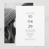 Simple Elegant Special Date Photo Wedding Kaart (Voorkant / Achterkant)