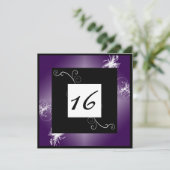 SImple Elegant Sweet 16 Invite (Paars) Kaart (Staand voorkant)