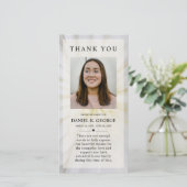 Simple Elegant Sympathy Memorial Funeral Foto Bedankkaart (Staand voorkant)