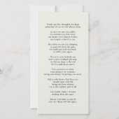 Simple Elegant Sympathy Memorial Funeral Foto Bedankkaart (Achterkant)