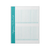 Simple Elegant Teal 8.5x11 Two Column Checklist Notitieblok (Linkerzijde)