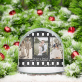 Simple Elegant Text and 3 Photo | Wedding  Sneeuwbol (Kerstmis)