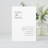 Simple Elegant Text and Photo | Monogram Wedding Save The Date (Staand voorkant)