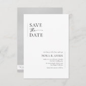 Simple Elegant Text and Photo | Monogram Wedding Save The Date (Voorkant / Achterkant)