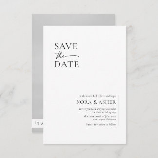 Simple Elegant Text and Photo | Monogram Wedding Save The Date