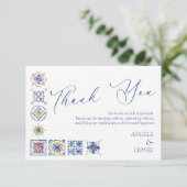 Simple Elegant Tiles Amalfi Coast Italy Wedding Bedankkaart (Staand voorkant)