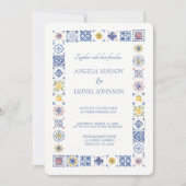 Simple Elegant Tiles Amalfi Coast Italy Wedding Kaart (Voorkant)