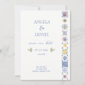 Simple Elegant Tiles Amalfi Coast Italy Wedding Save The Date (Voorkant)