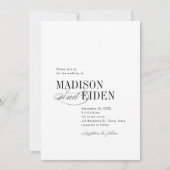 Simple Elegant Timeless Typography QR code Wedding Kaart (Voorkant)