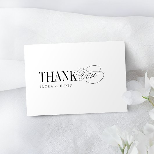 Simple Elegant Timeless Typography Thank You Notitiekaartje