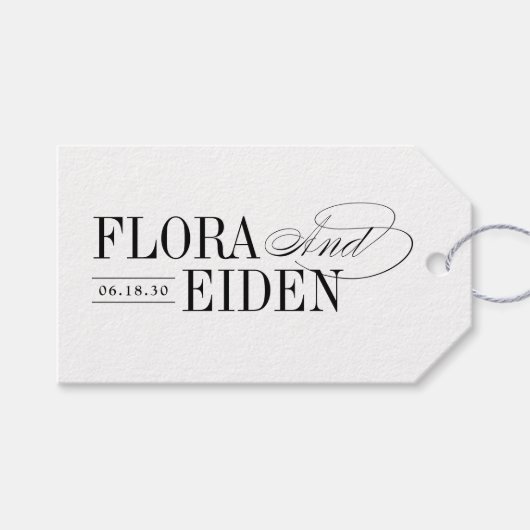 Simple Elegant Timeless Typography Wedding Favor Cadeaulabel (Voorkant (Horizontaal))