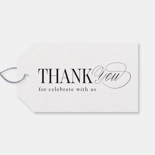 Simple Elegant Timeless Typography Wedding Favor Cadeaulabel (Achterkant Horizontaal)
