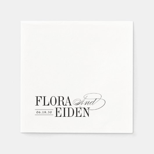Simple Elegant Timeless Typography Wedding Servet (Voorkant)