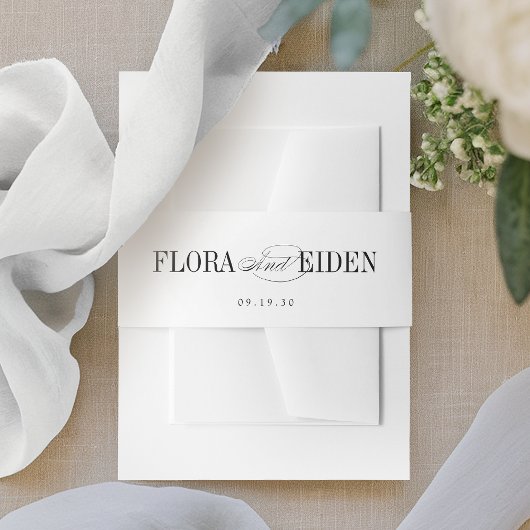 Simple Elegant Timeless Typography Wedding Uitnodigingen Wikkel